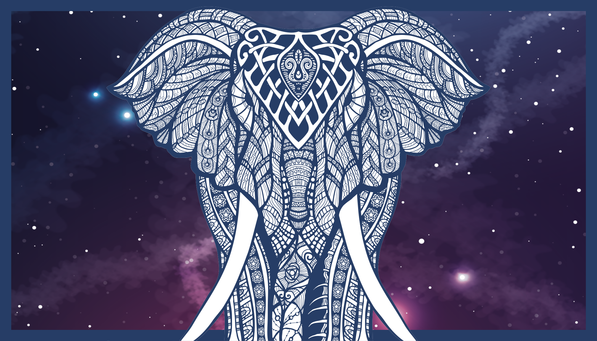 Tapis vinyle personnalisé art éléphant détaillé - TenStickers