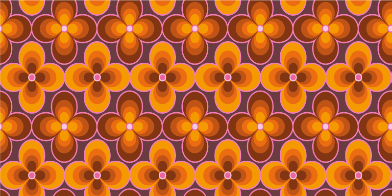 Tapis vinyle vintage motif floral rétro - TenStickers