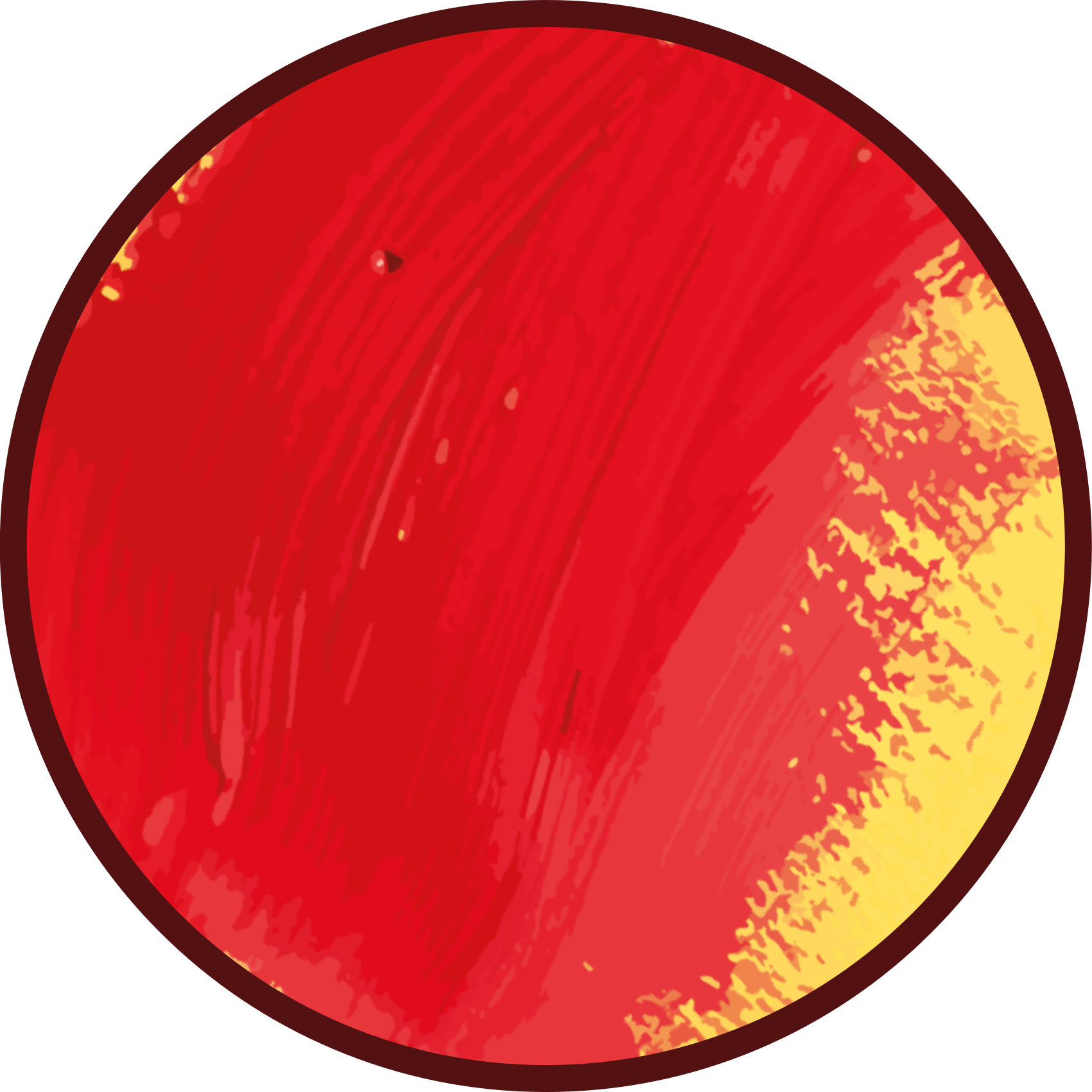 Tapis vinyle design moderne peinture rouge fond jaune - TenStickers