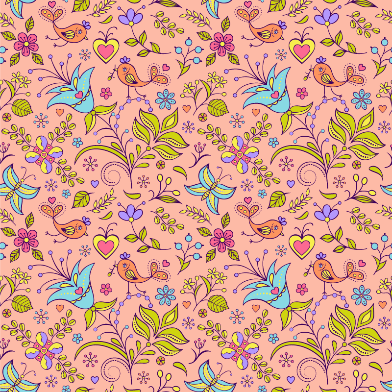 Tapis vinyle fleurs et plantes motif floral printemps - TenStickers