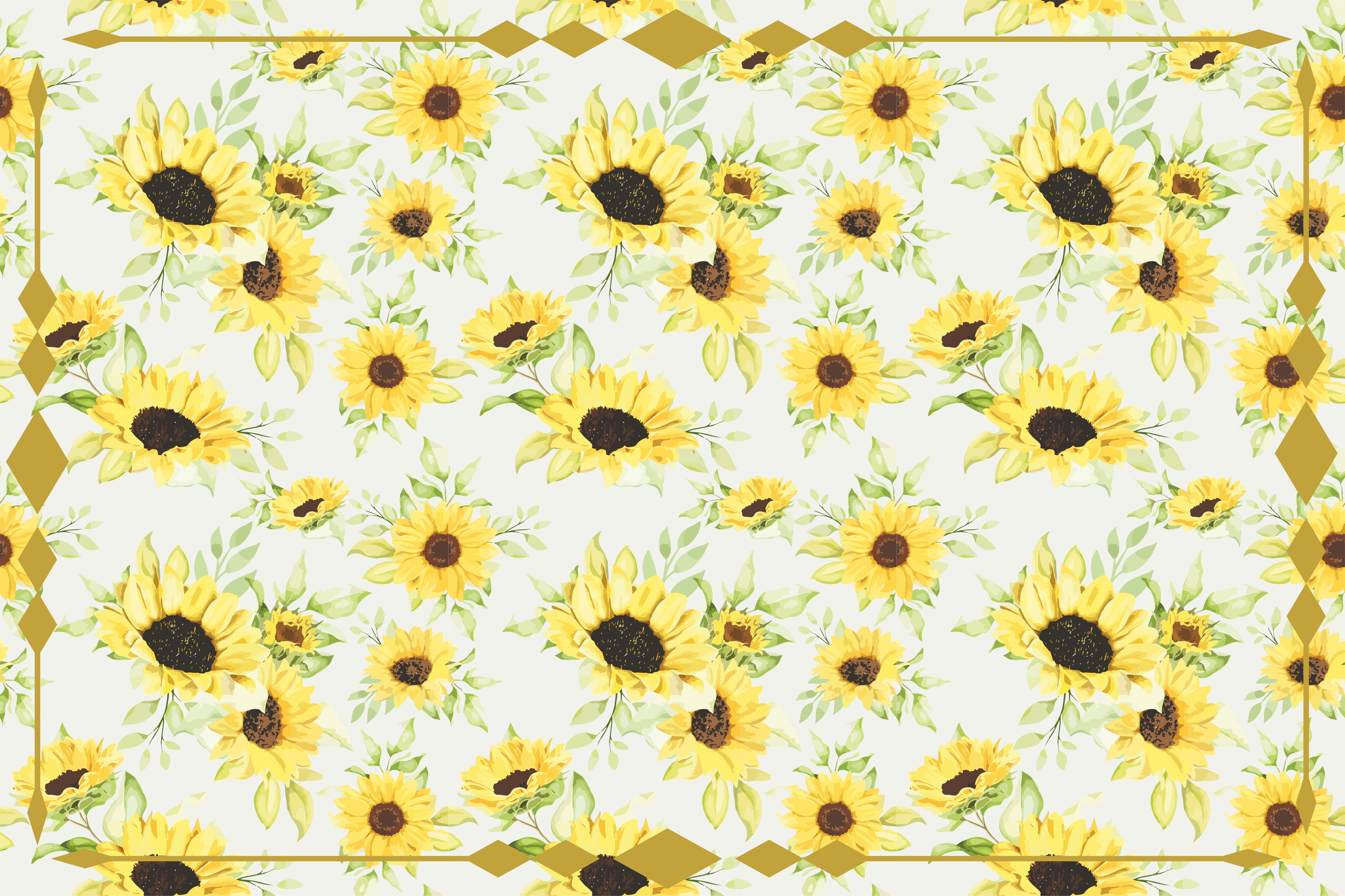 Tapis vinyle fleurs et plantes motif floral ensoleillé - TenStickers