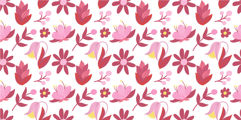 Tapis vinyle fleurs et plantes motifs floraux fleurissent - TenStickers
