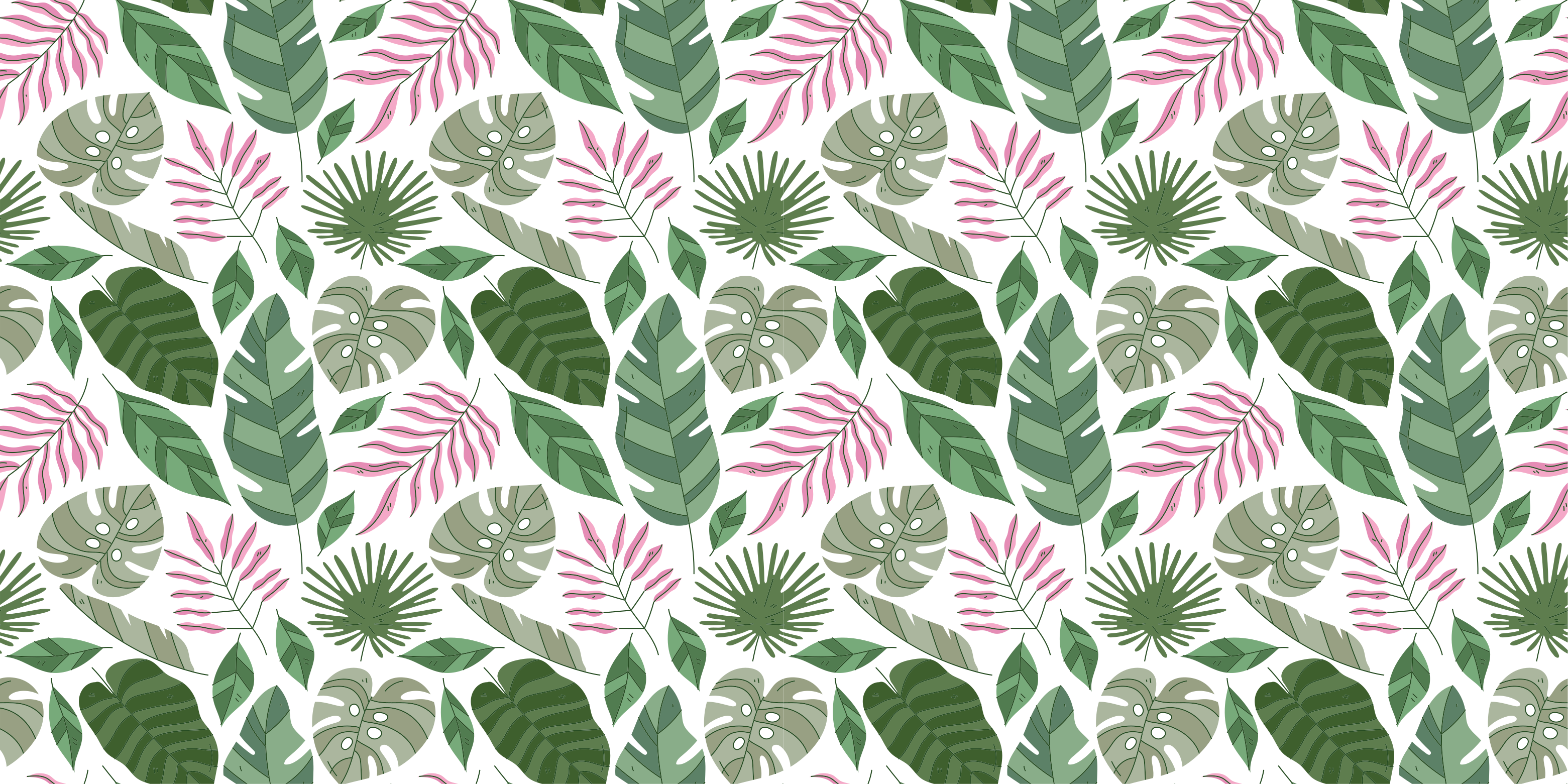 Tapis vinyle Plantes tropicales minimalistes - TenStickers