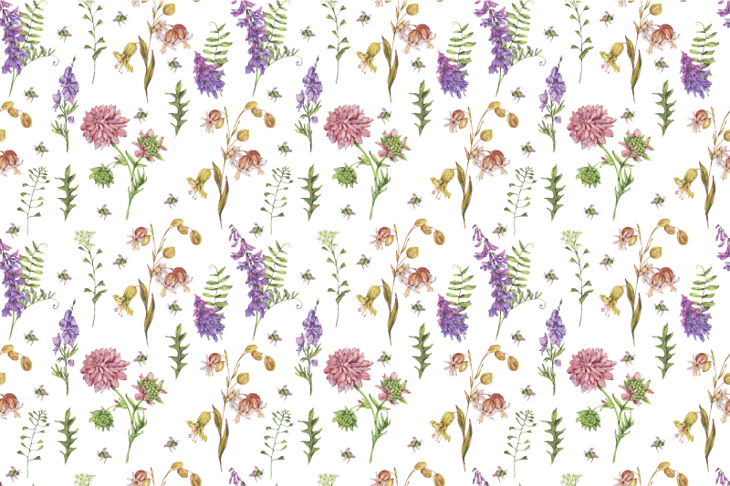 Tapis vinyle fleurs et plantes composition de fleurs vives - TenStickers
