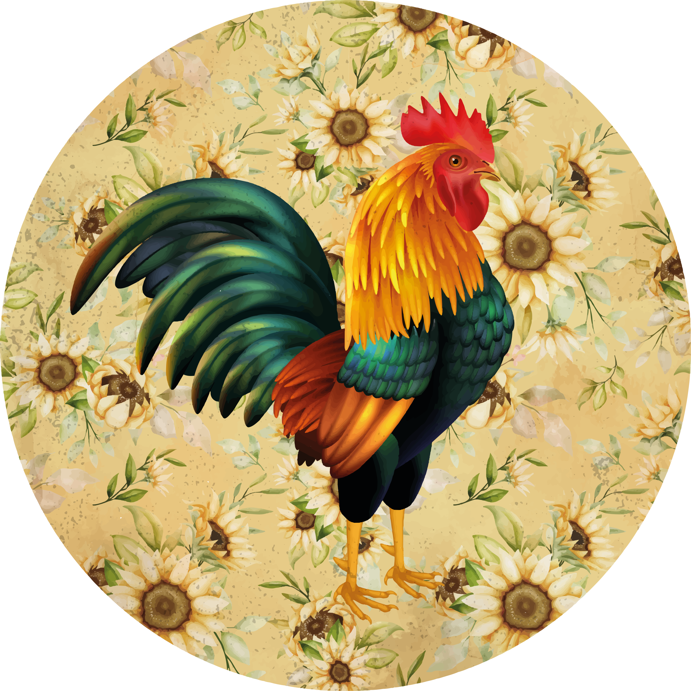 Tapis vinyle fleurs et plantes coq Éclatant - TenStickers