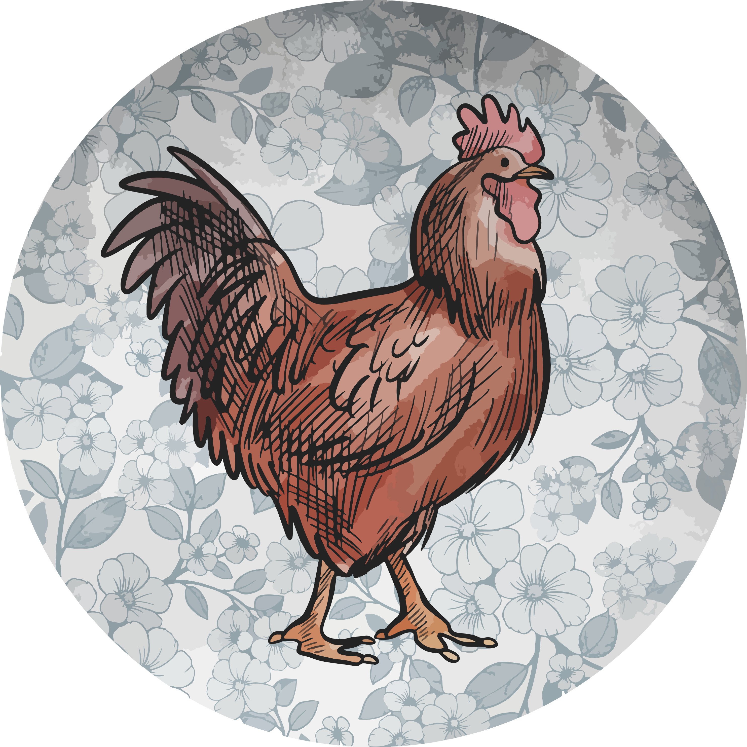Tapis vinyle animal coq charmant - TenStickers