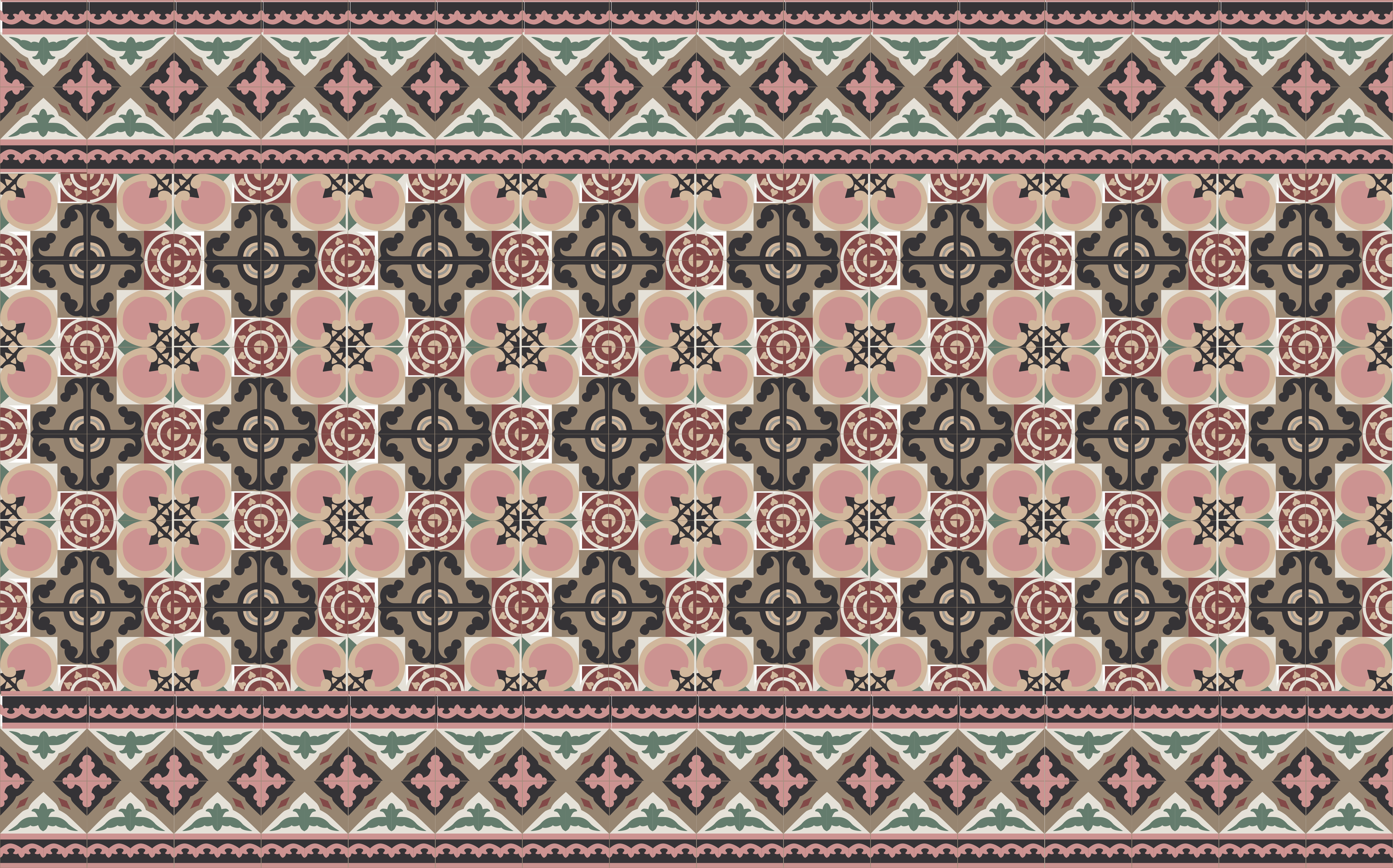 Tapis vinyle cuisine motif botanique rétro - TenStickers