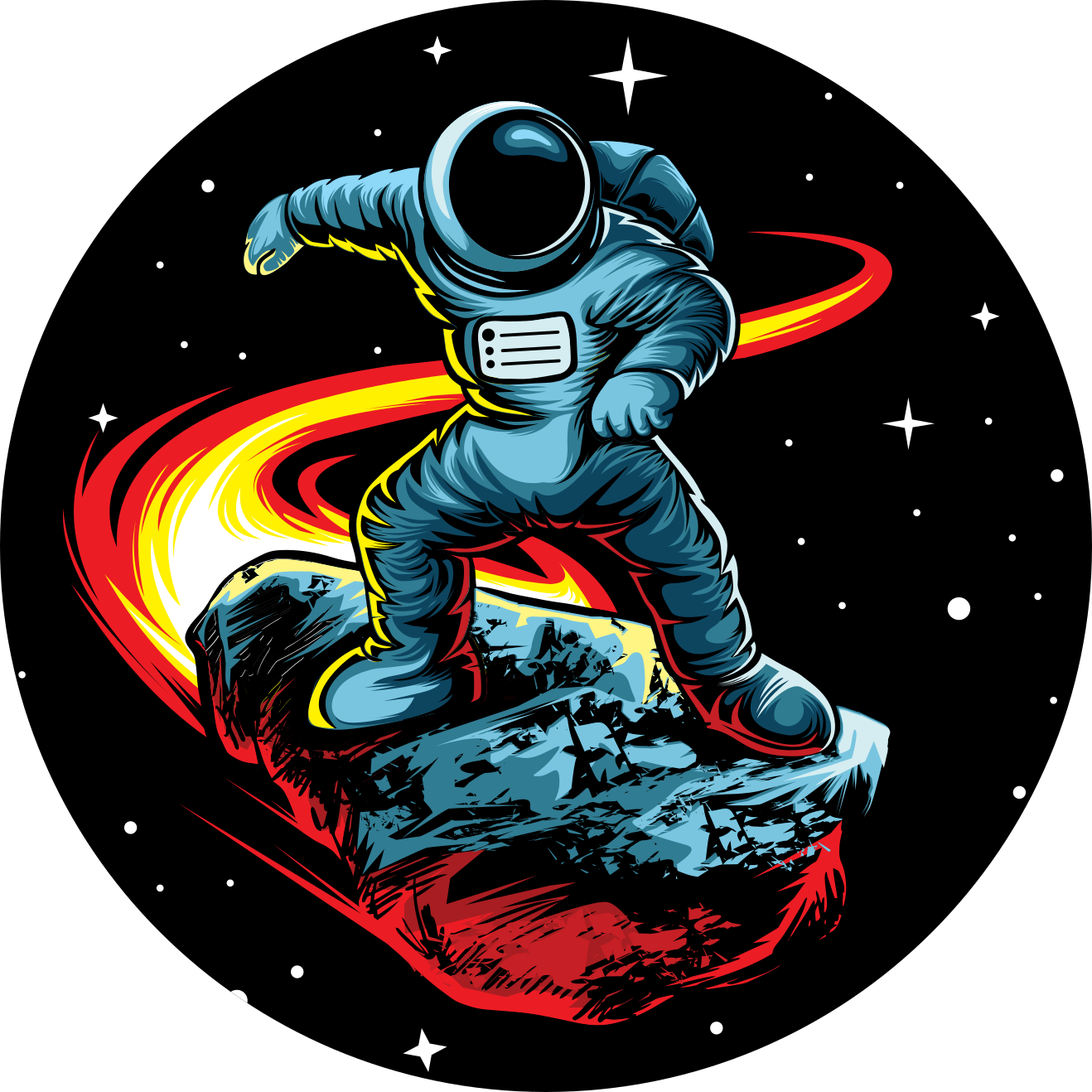 Tapis vinyle étoile aventure cosmique - TenStickers