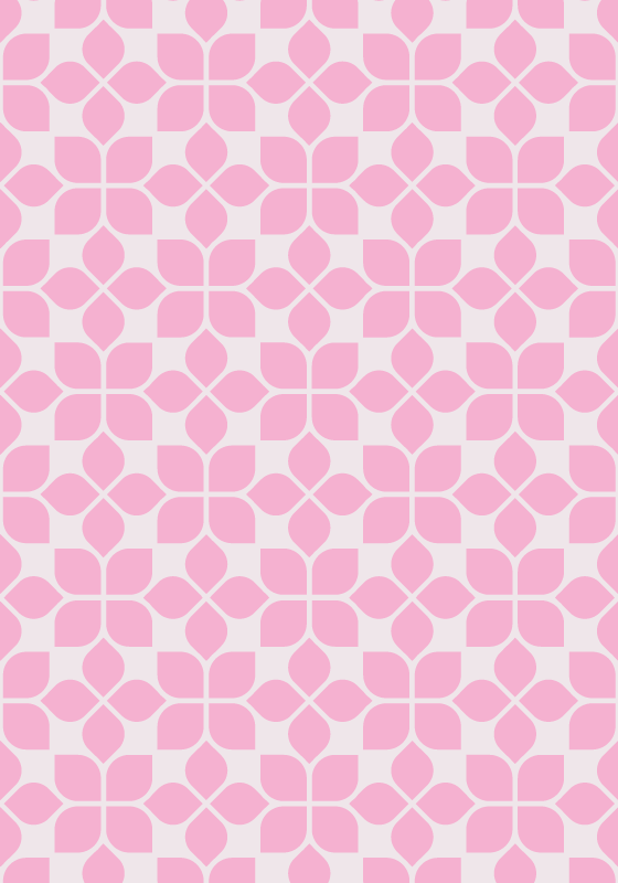 Tapis mosaique vinyle carrelage floral rose - TenStickers