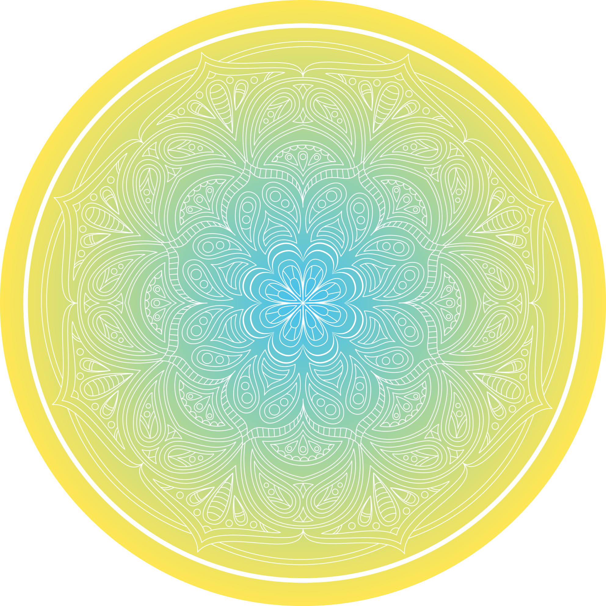 Tapis vinyle mandala motif floral complexe - TenStickers