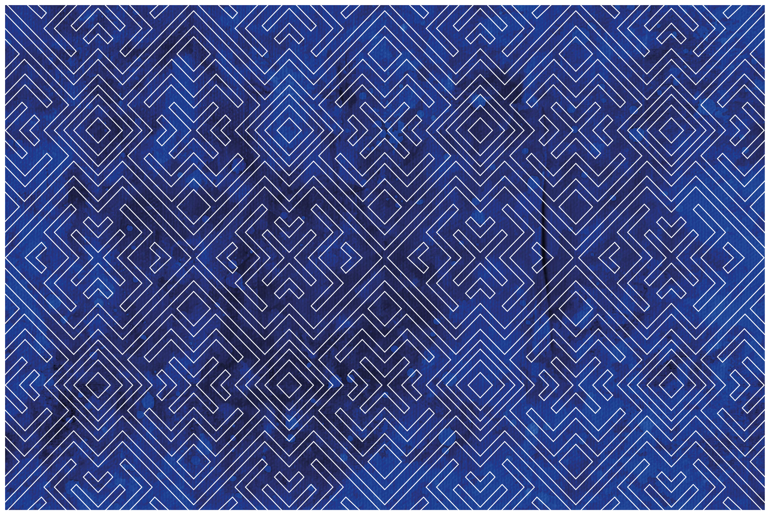 Tapis vinyle géométrique motif tribal bleu marine - TenStickers