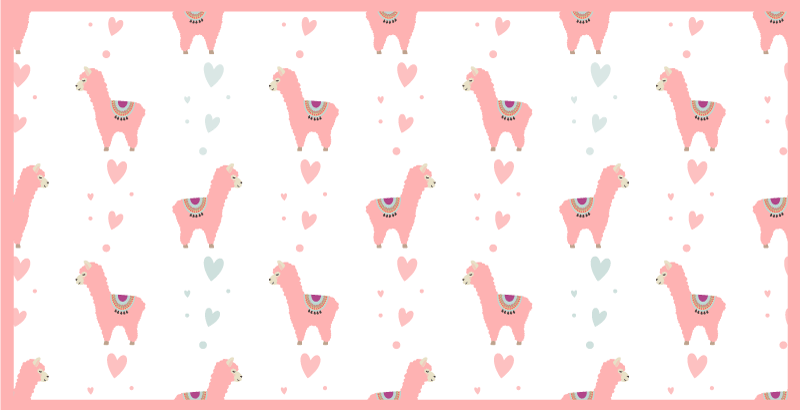 Tapis vinyle chambre bébé motif d'amour de lama - TenStickers