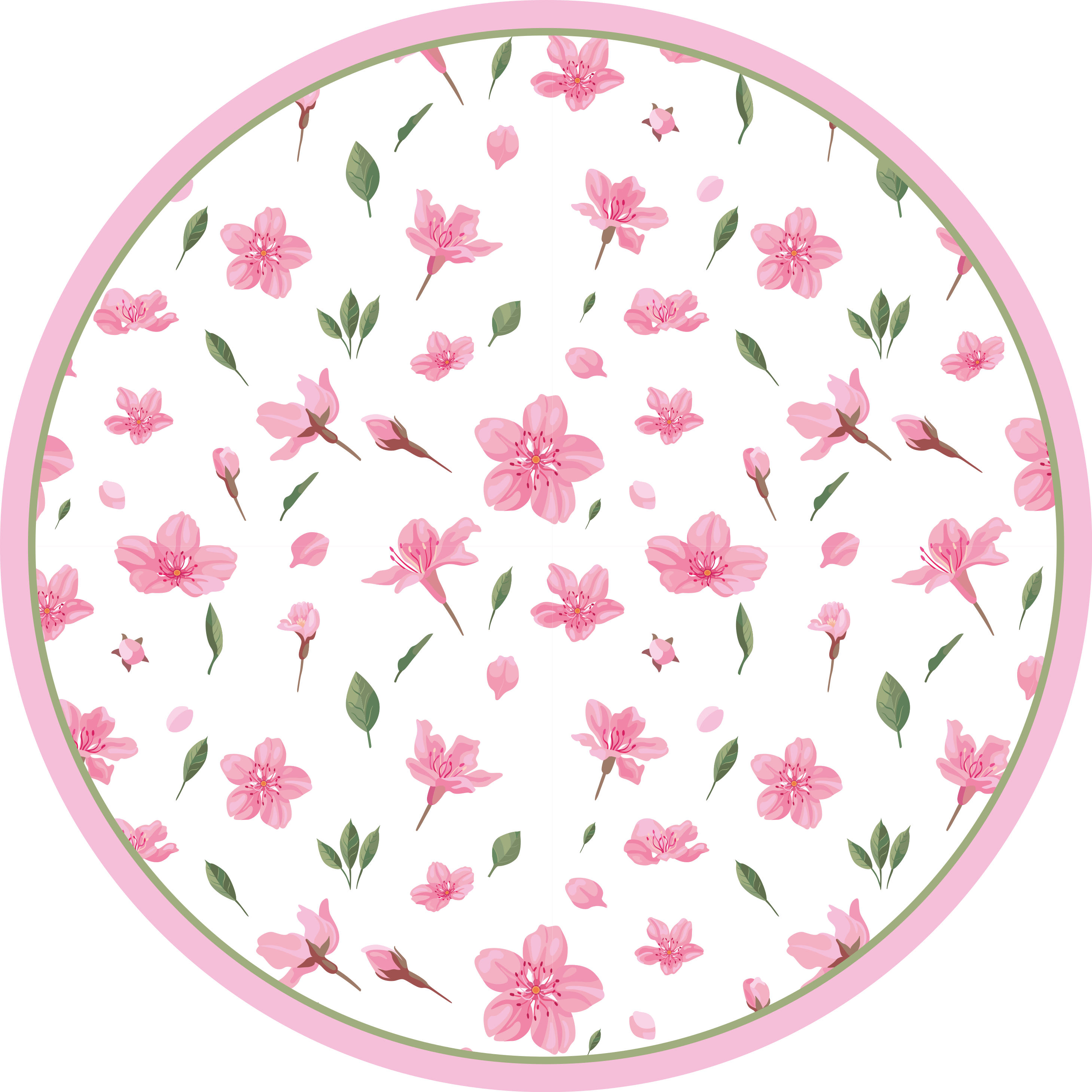Tapis vinyle fleurs et plantes fleur rose en éclosion - TenStickers