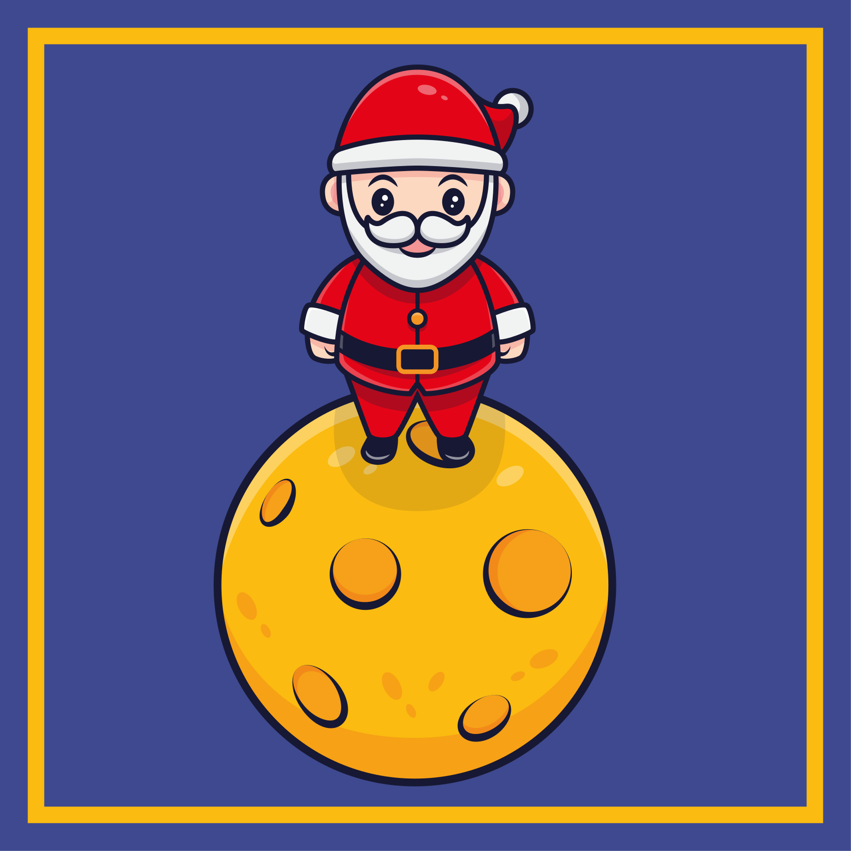 Tapis vinyle halloween père noël sur la lune - TenStickers
