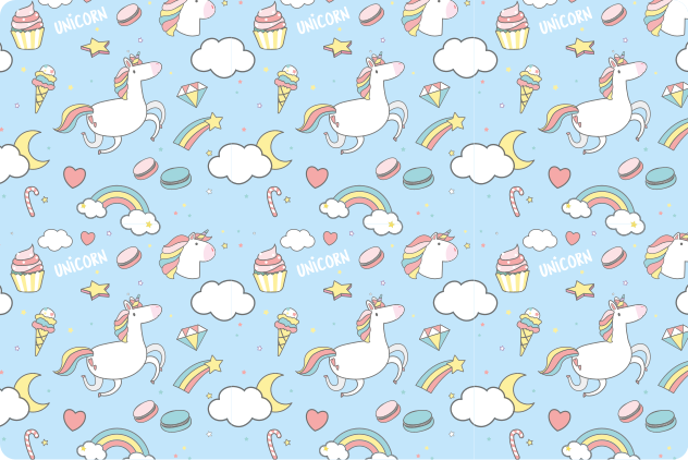 Tapis vinyle pour enfants fantaisie de licorne bleue - TenStickers