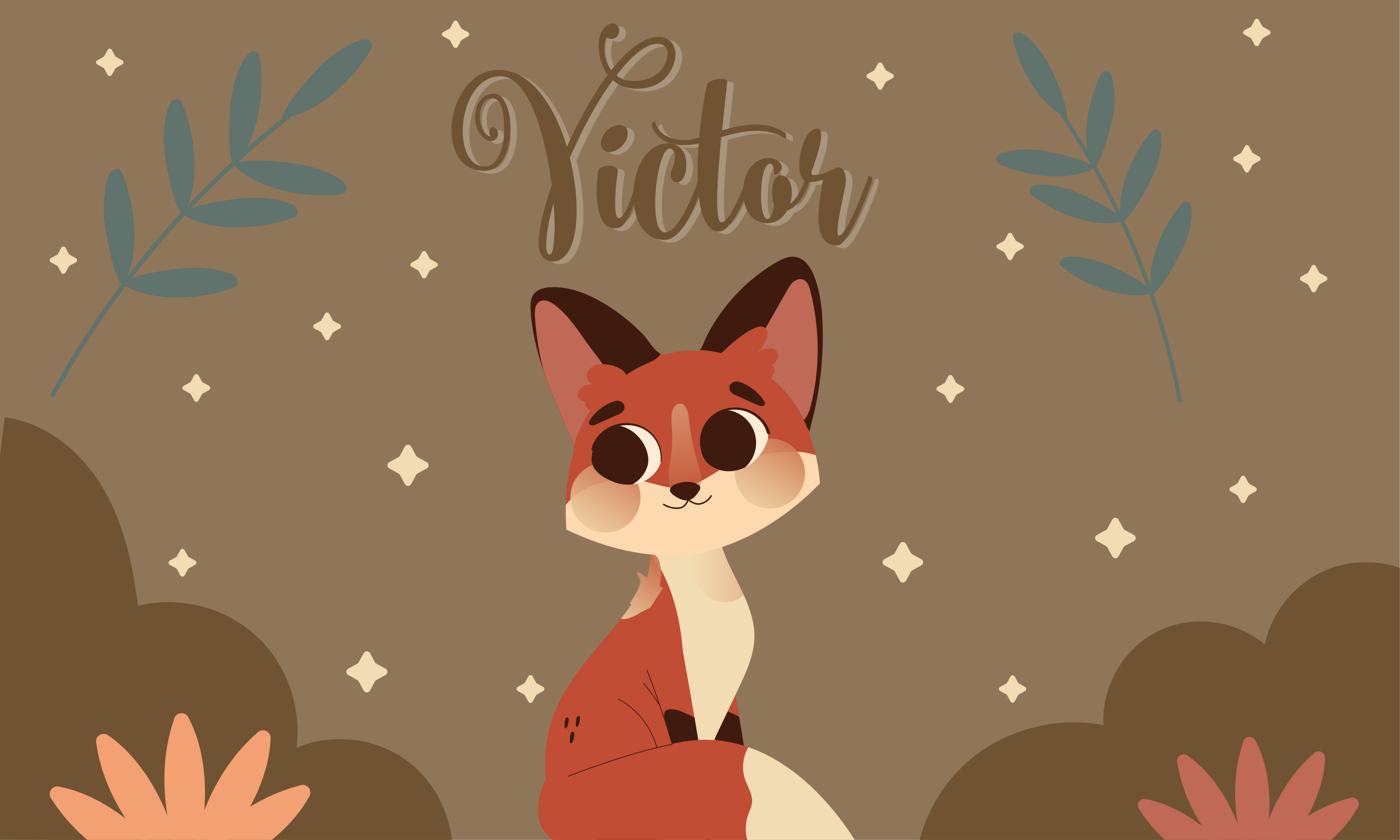 Tapis vinyle personnalisé conception de renard mignon - TenStickers