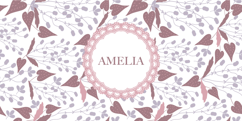 Tapis vinyle avec nom vinylee de fleurs vintage pastel - TenStickers