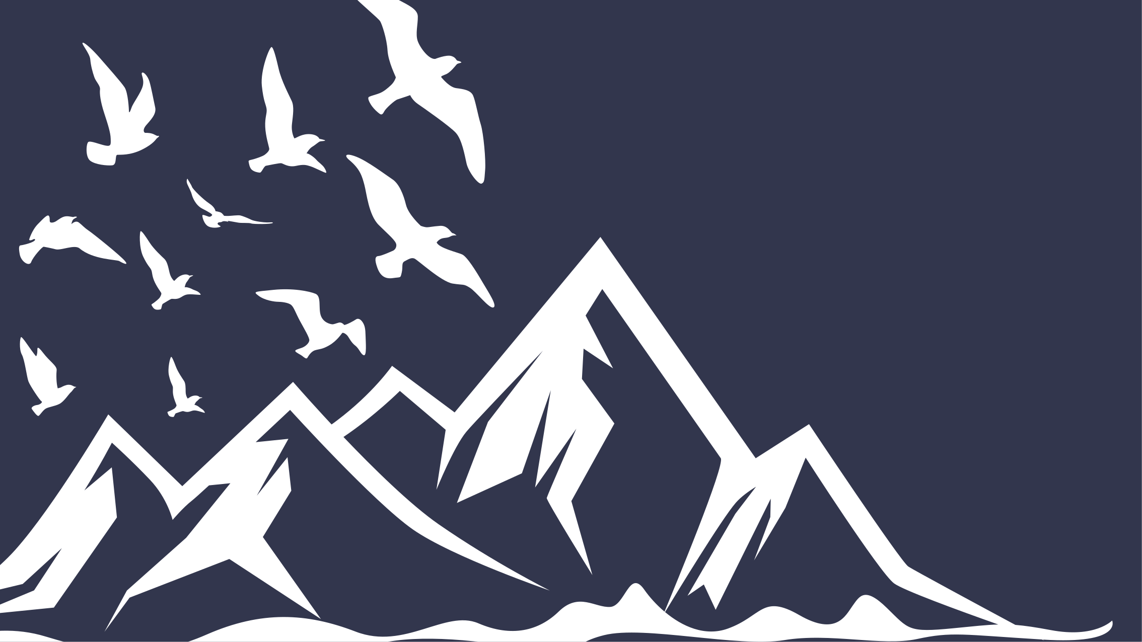 Tapis vinyle nature silhouette d'oiseaux de montagne - TenStickers