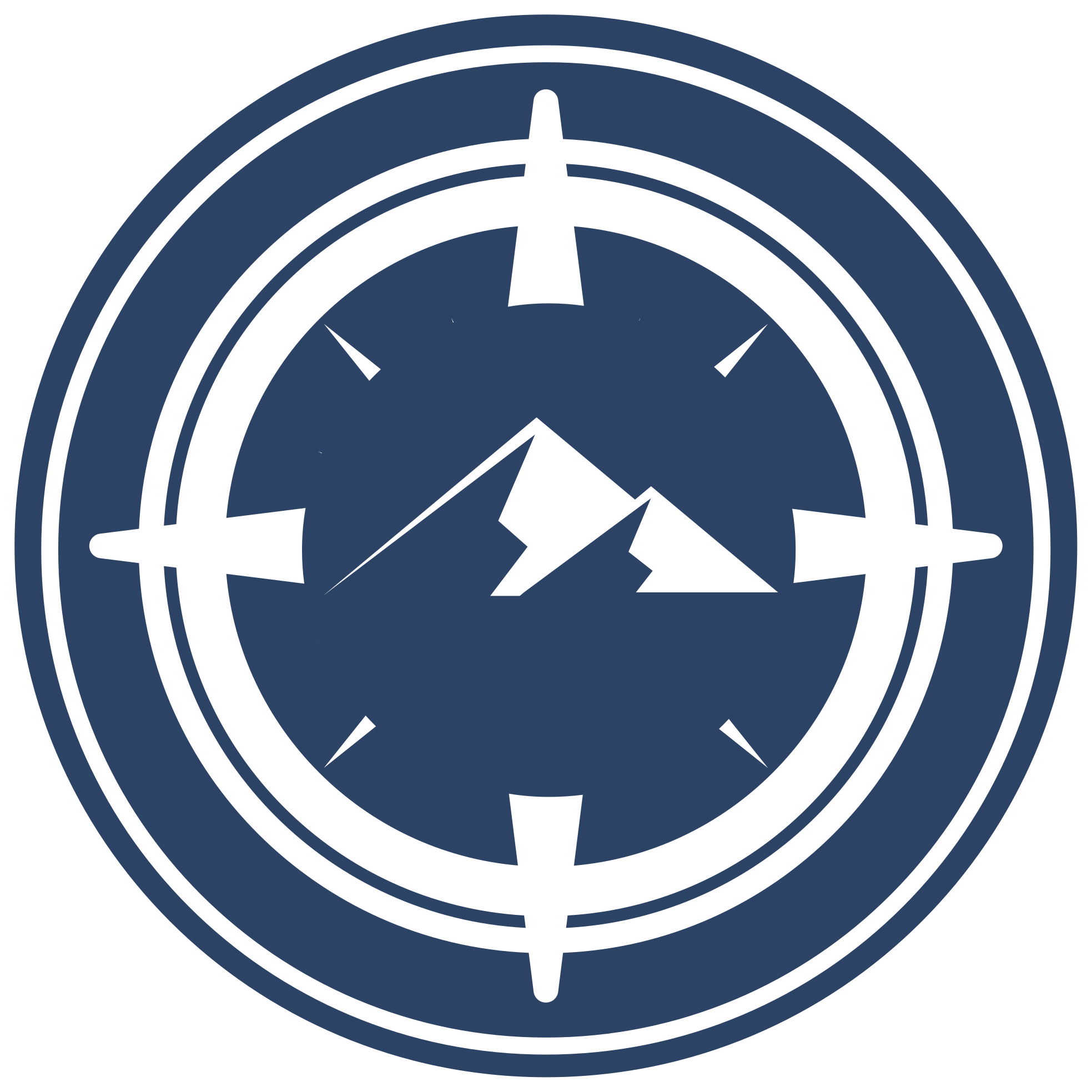 Tapis vinyle rond conception de montagne de boussole - TenStickers