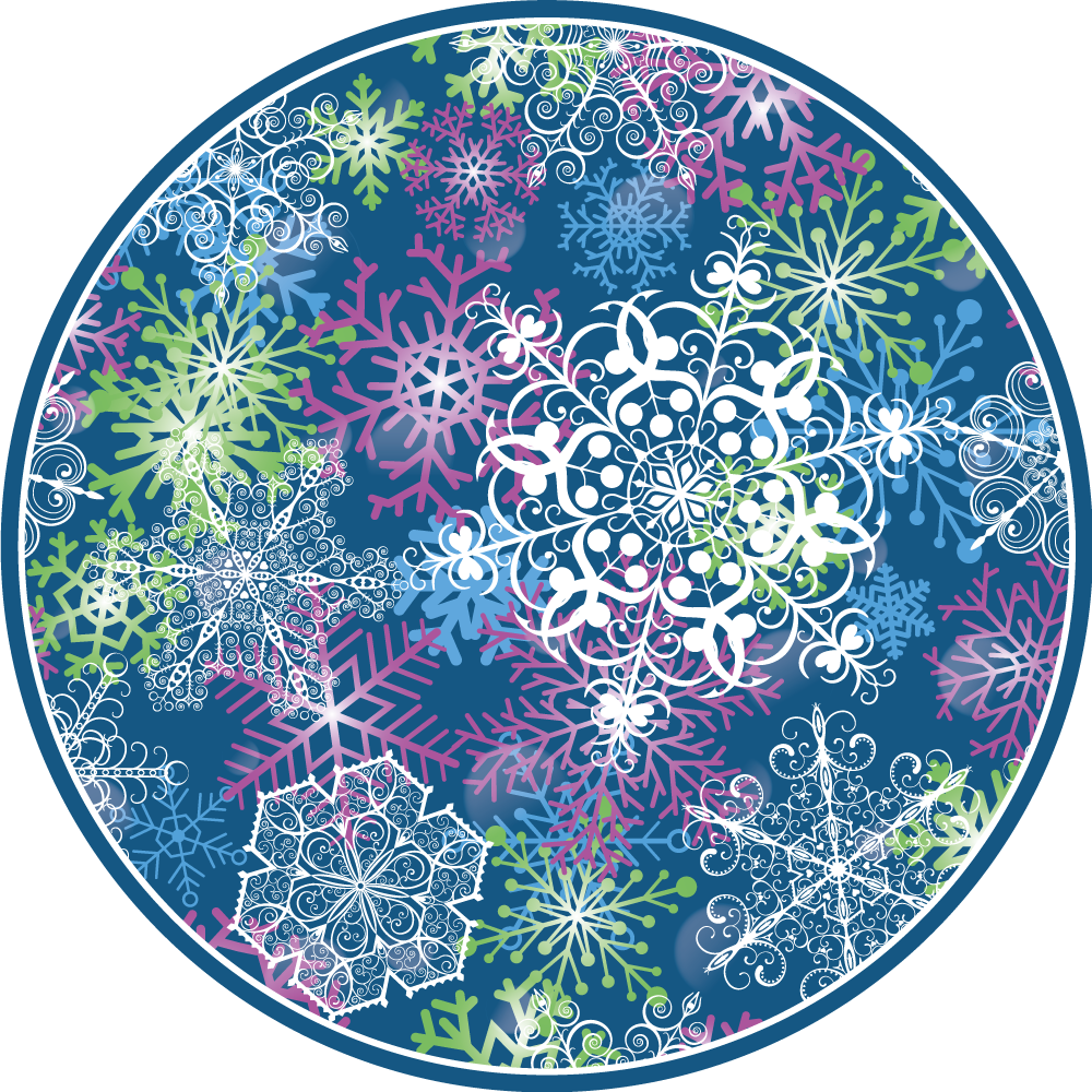 Tapis vinyle noël motif de flocon de neige coloré - TenStickers