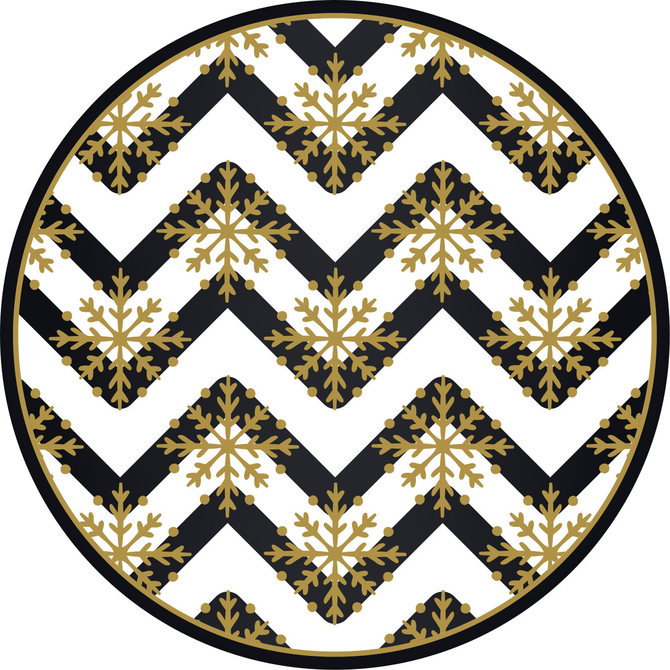Tapis vinyle noël motif de flocon de neige à chevrons - TenStickers