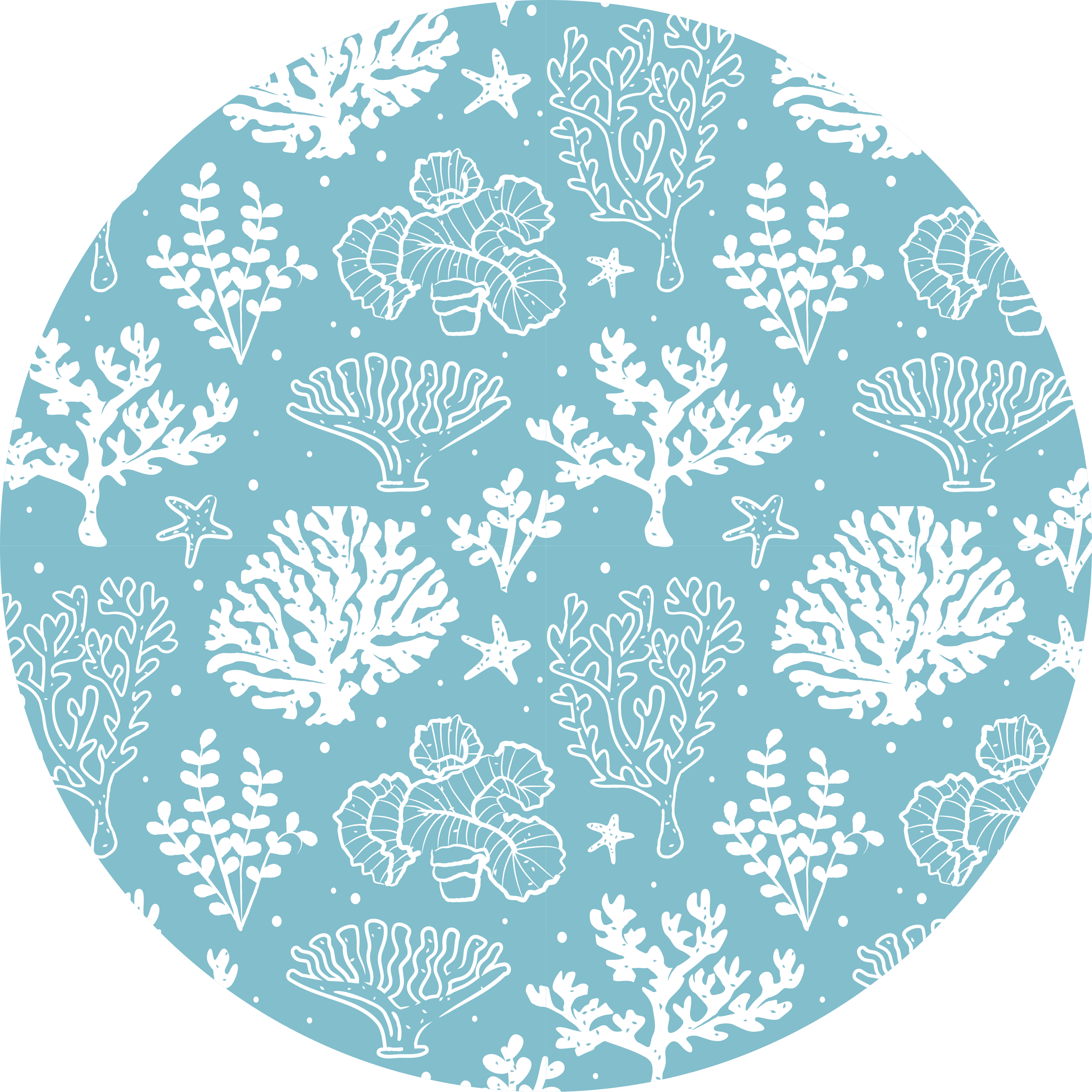 Tapis vinyle fleurs et plantes motif de récif corallien - TenStickers