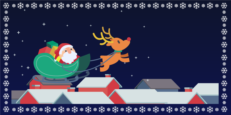 Tapis vinyle halloween promenade en traîneau du père noël - TenStickers