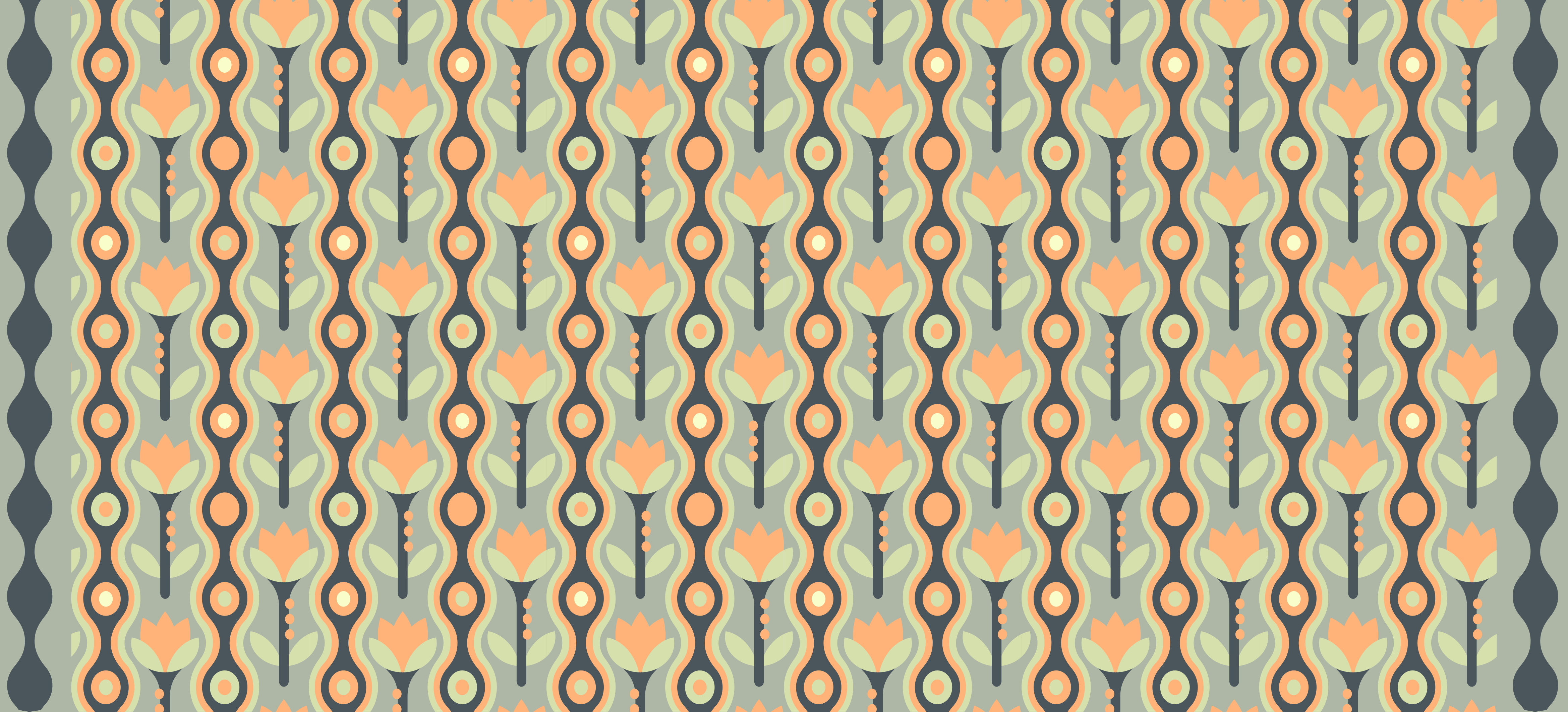 Tapis vinyle ado motif floral stylisé - TenStickers