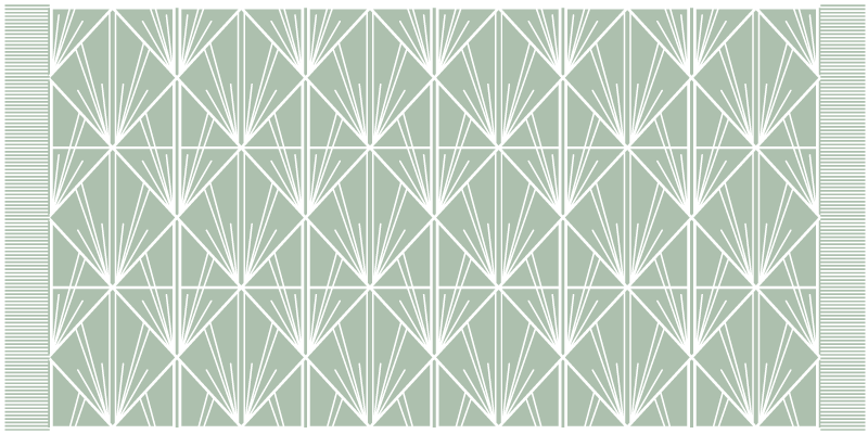 Tapis vinyle carreaux de ciment feuilles géométriques - TenStickers