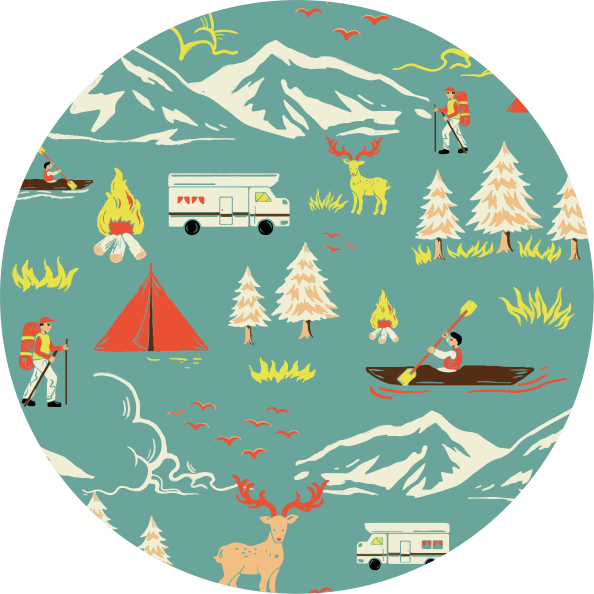 Tapis vinyle nature aventure en plein air - TenStickers