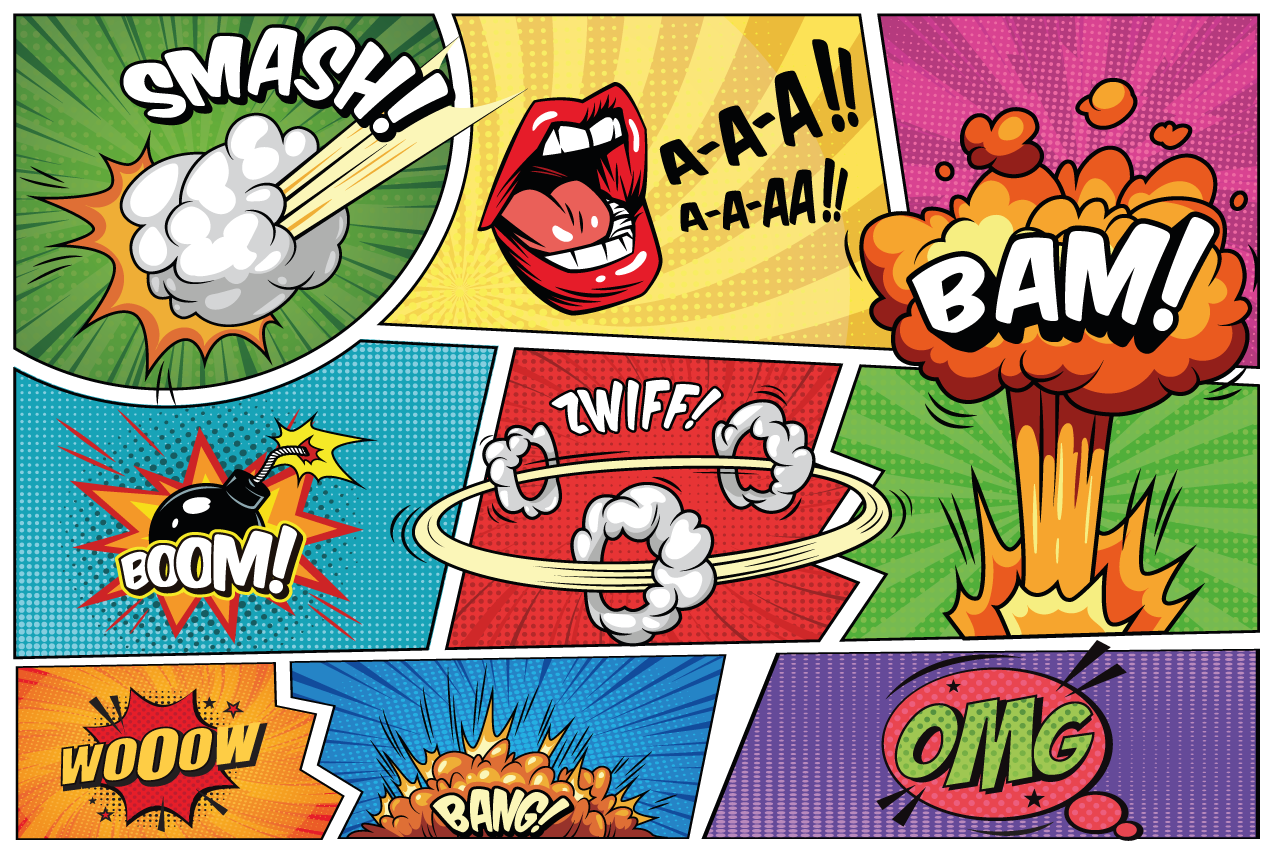 Tapis vinyle retro Bande dessinée de super-héros rétro - TenStickers