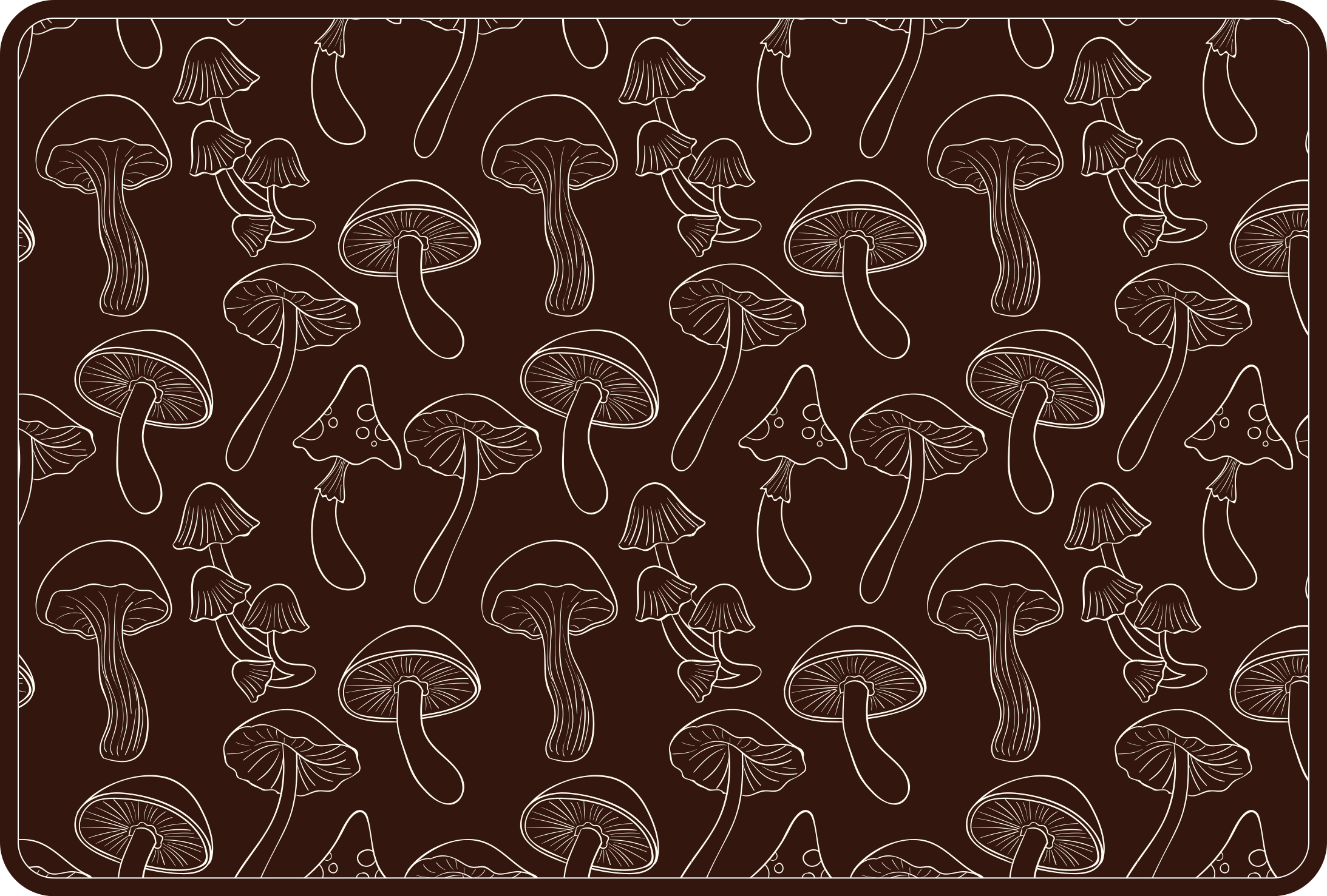 Tapis vinyle salon Champignons blancs fond marron - TenStickers