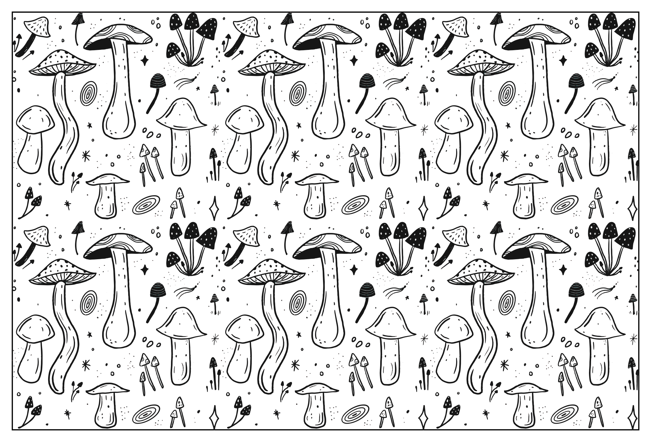Tapis vinyle nature fantaisie aux champignons - TenStickers