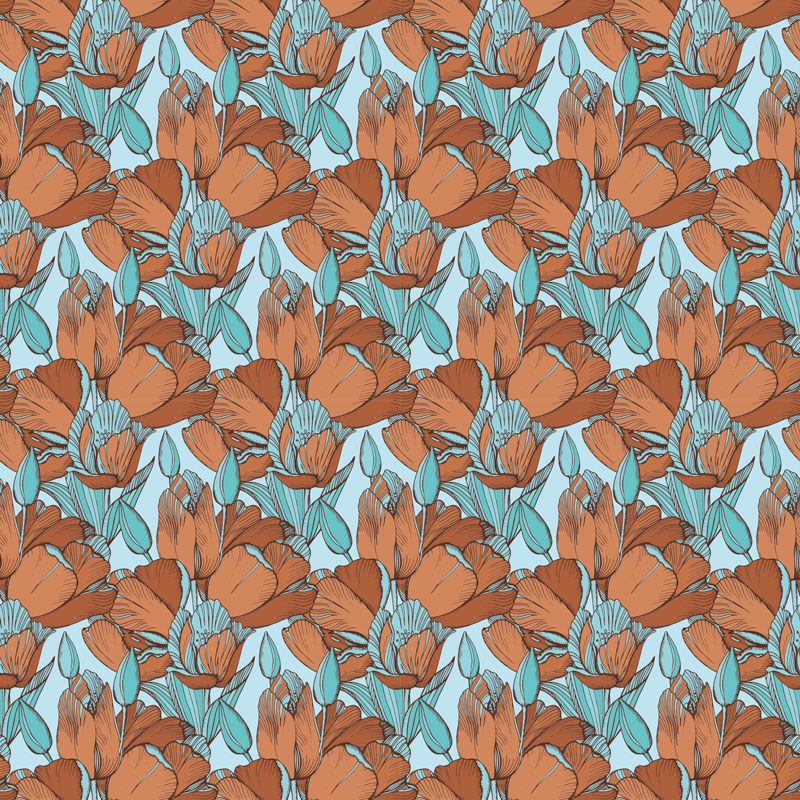 Tapis vinyle autres tapis schéma de fleurs florales - TenStickers