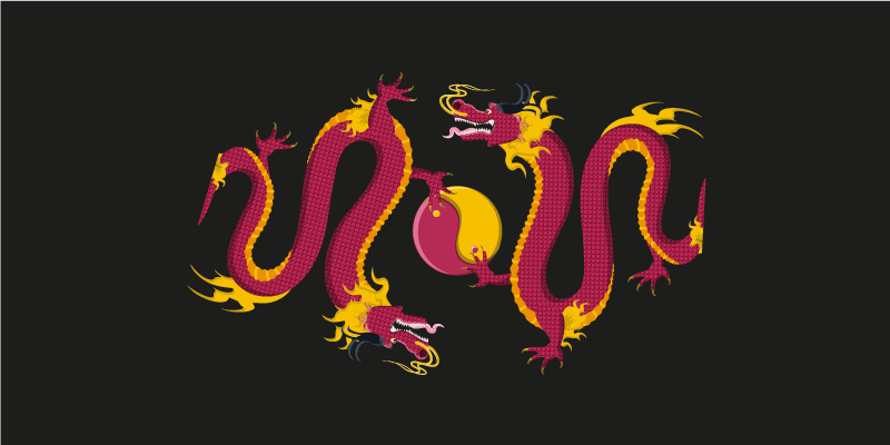 Tapis vinyle éthnique symbolisme du dragon - TenStickers