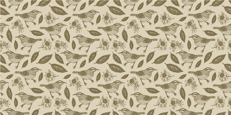 Tapis vinyle animal Oiseaux dans la nature et les plantes - TenStickers