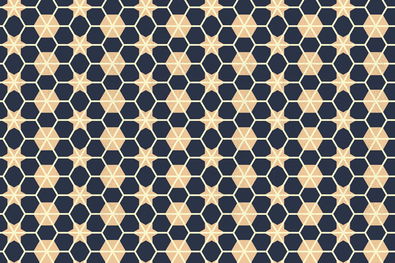 Tapis vinyle géométrique motif étoile hexagonale - TenStickers
