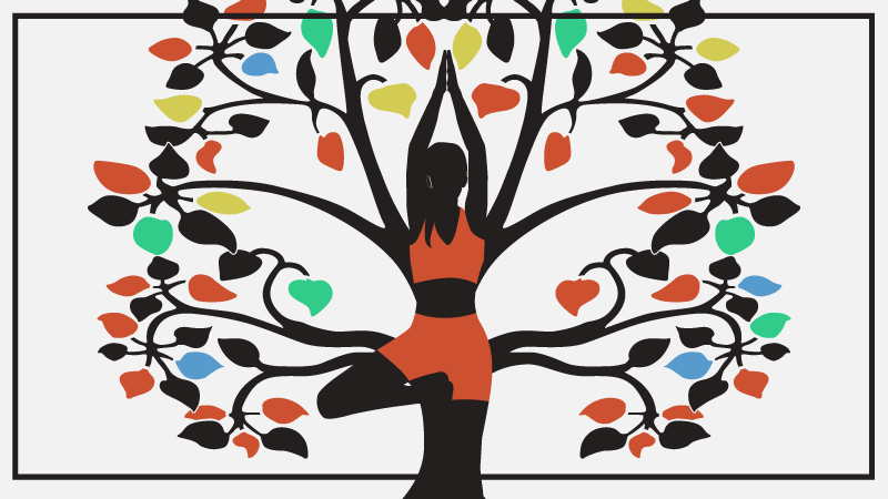 Tapis vinyle nature femme arbre - TenStickers