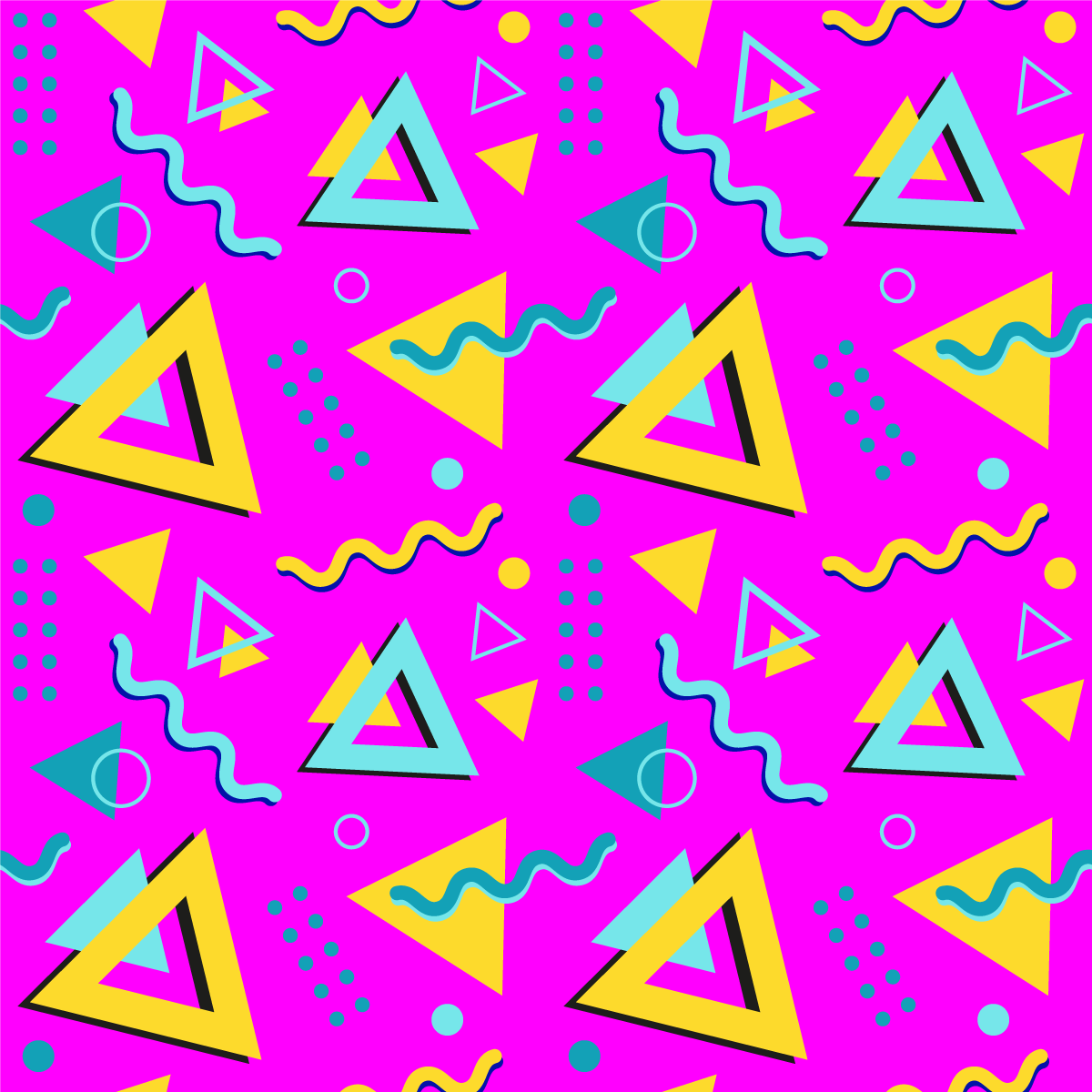 Tapis vinyle géométrique motif memphis des années 1980 - TenStickers