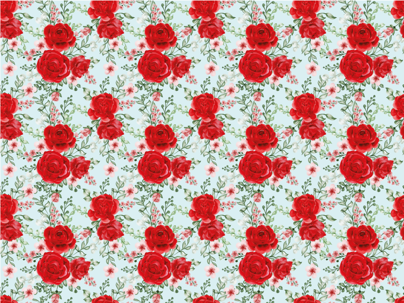 Tapis vinyle fleurs et plantes red Floral Elegance - TenStickers