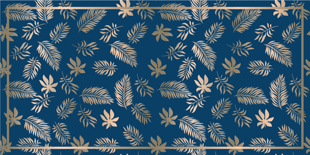 Tapis vinyle fleurs et plantes motif de feuilles tropicales - TenStickers