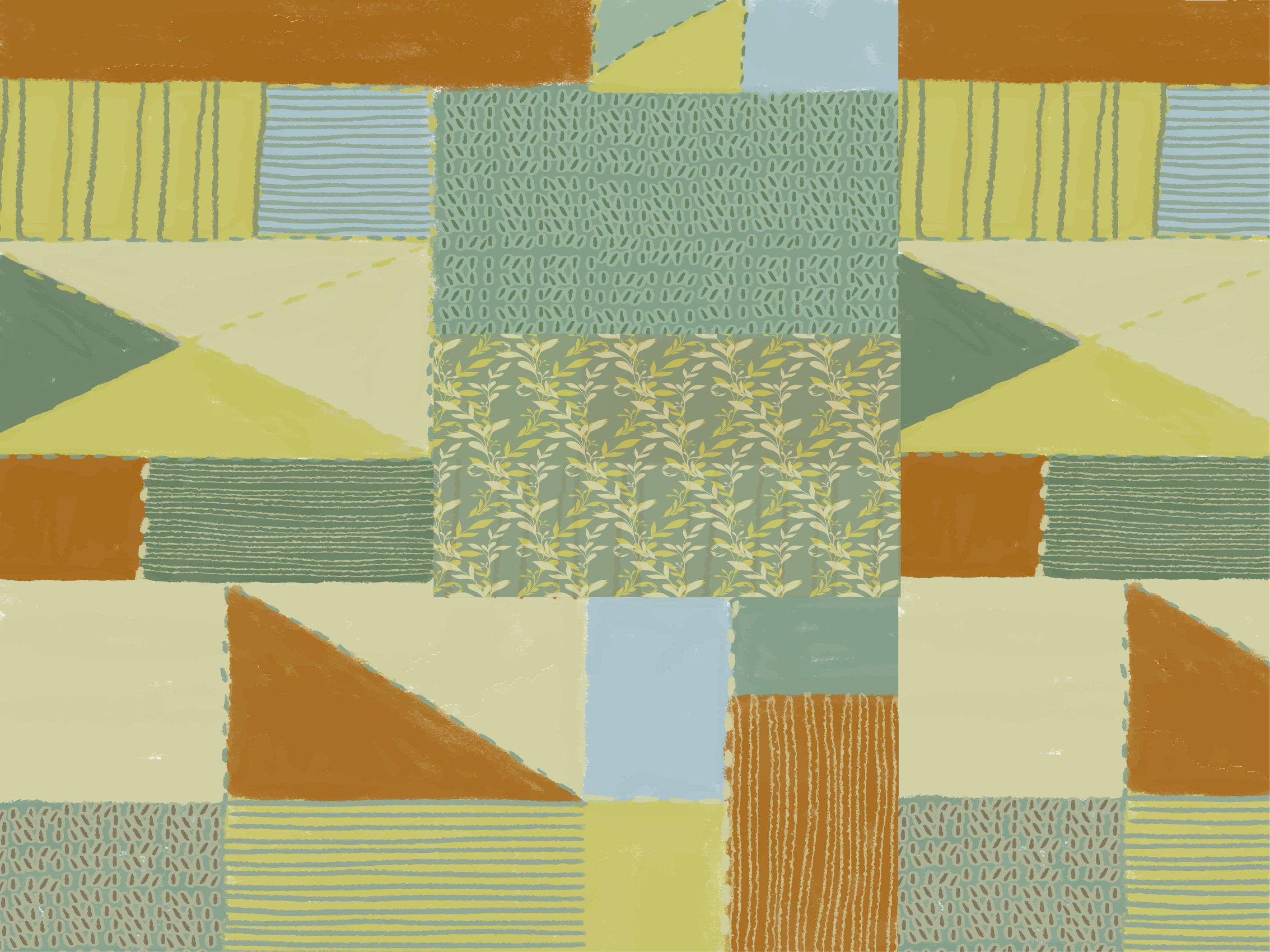 Tapis vinyle géométrique tapisserie patchwork géométrique - TenStickers