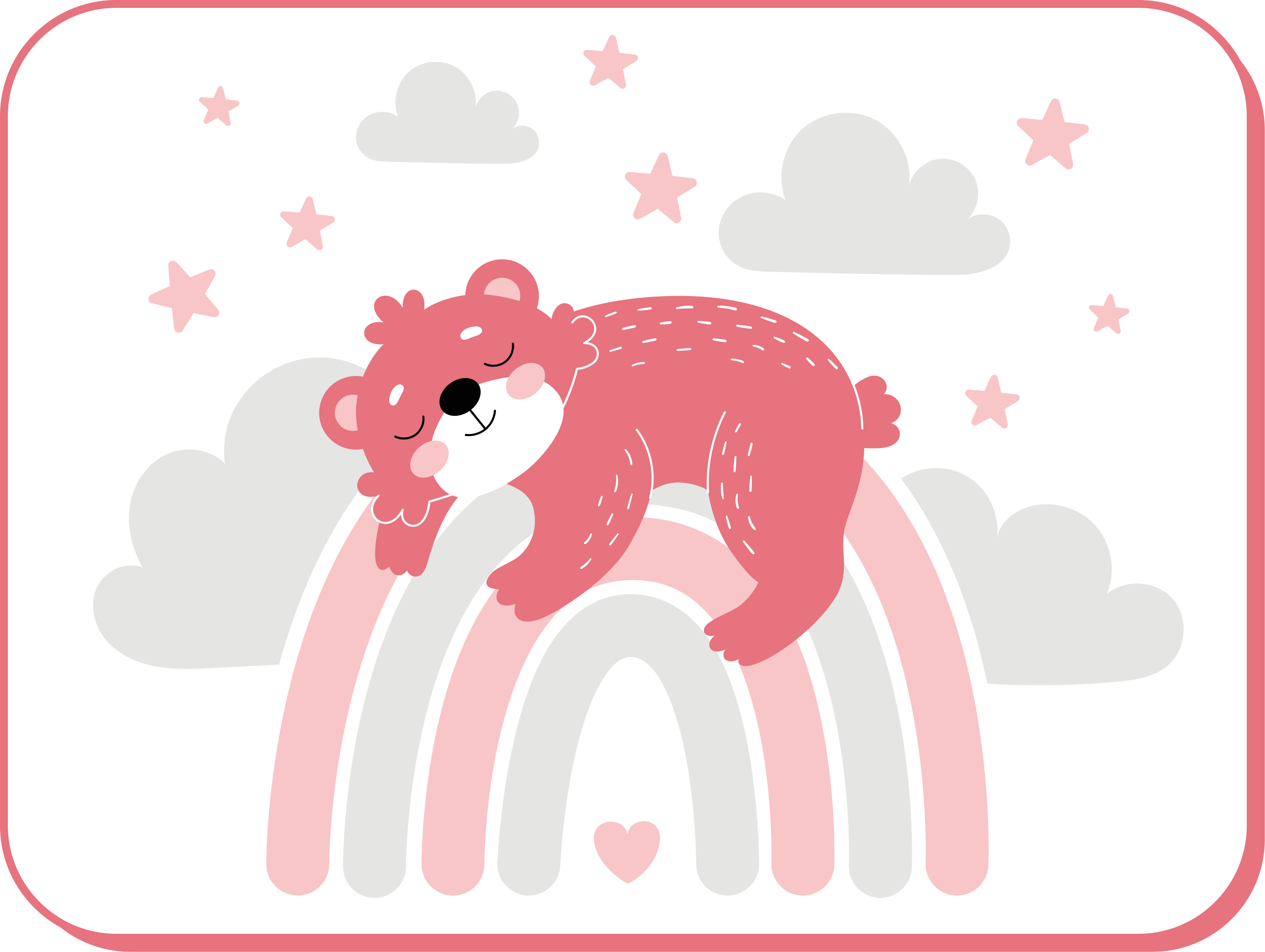 Tapis vinyle chambre bébé arc-en-ciel et ours endormi - TenStickers