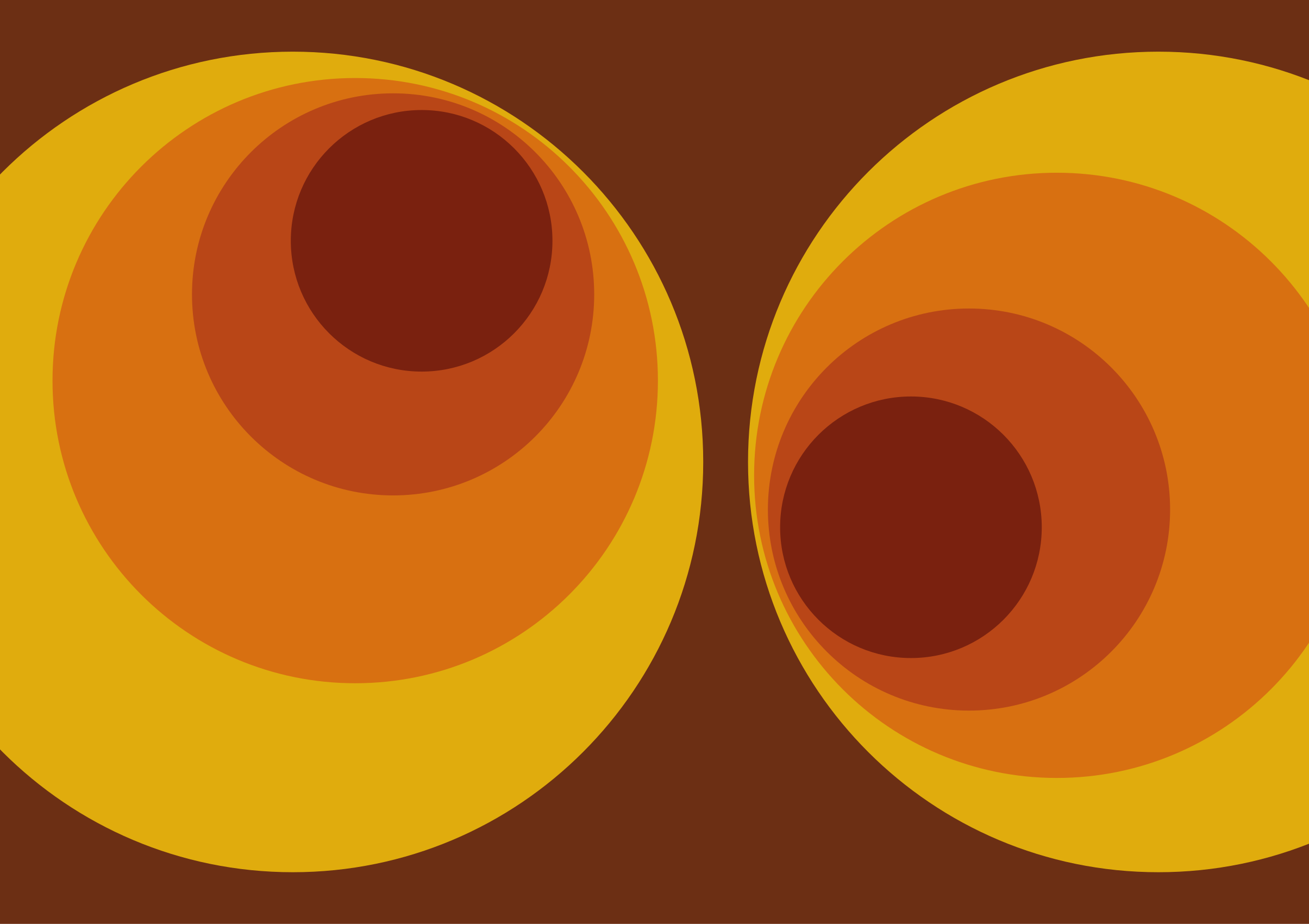 Tapis vinyle retro Motifs oranges circulaires des années 70 - TenStickers