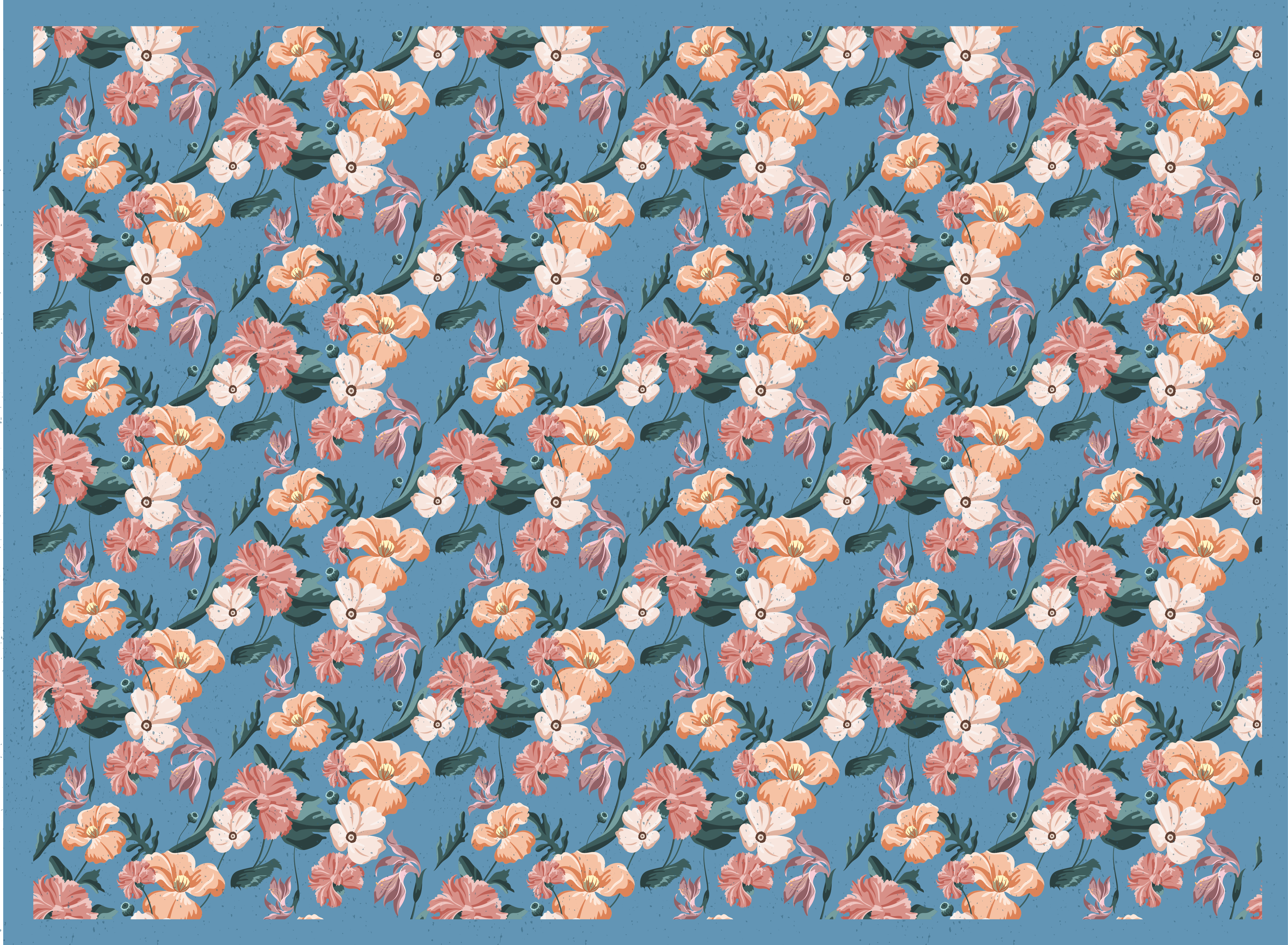 Tapis vinyle fleurs et plantes motif de floraison florale - TenStickers