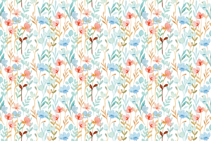 Tapis vinyle salon Imprimé floral 'hydenyear' - TenStickers