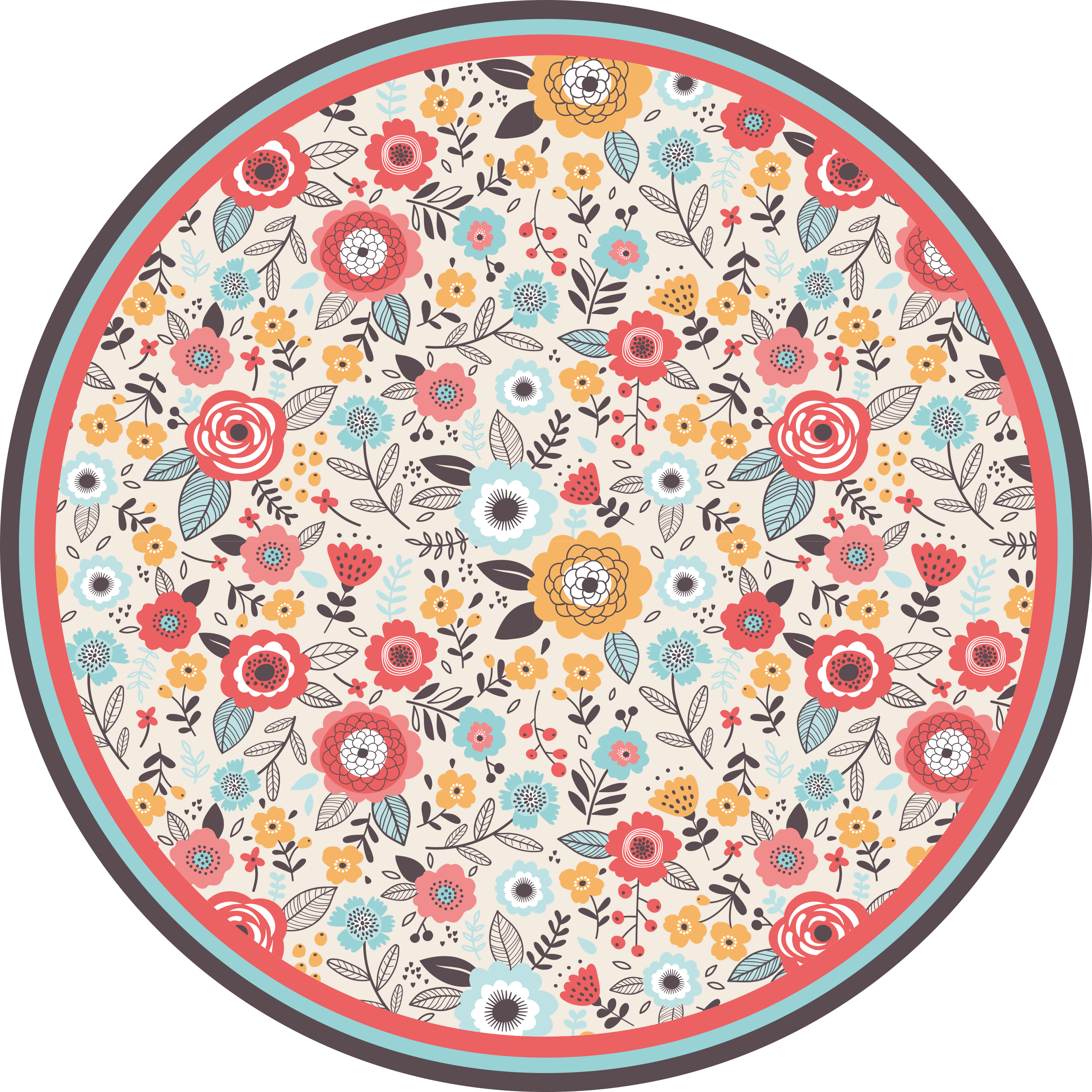 Tapis vinyle salon Imprimé fleuri 'ditsy' - TenStickers