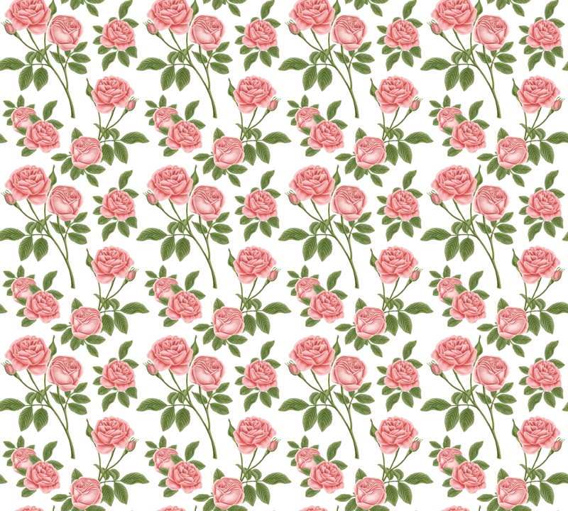 Tapis vinyle fleurs et plantes motif de rose botanique - TenStickers