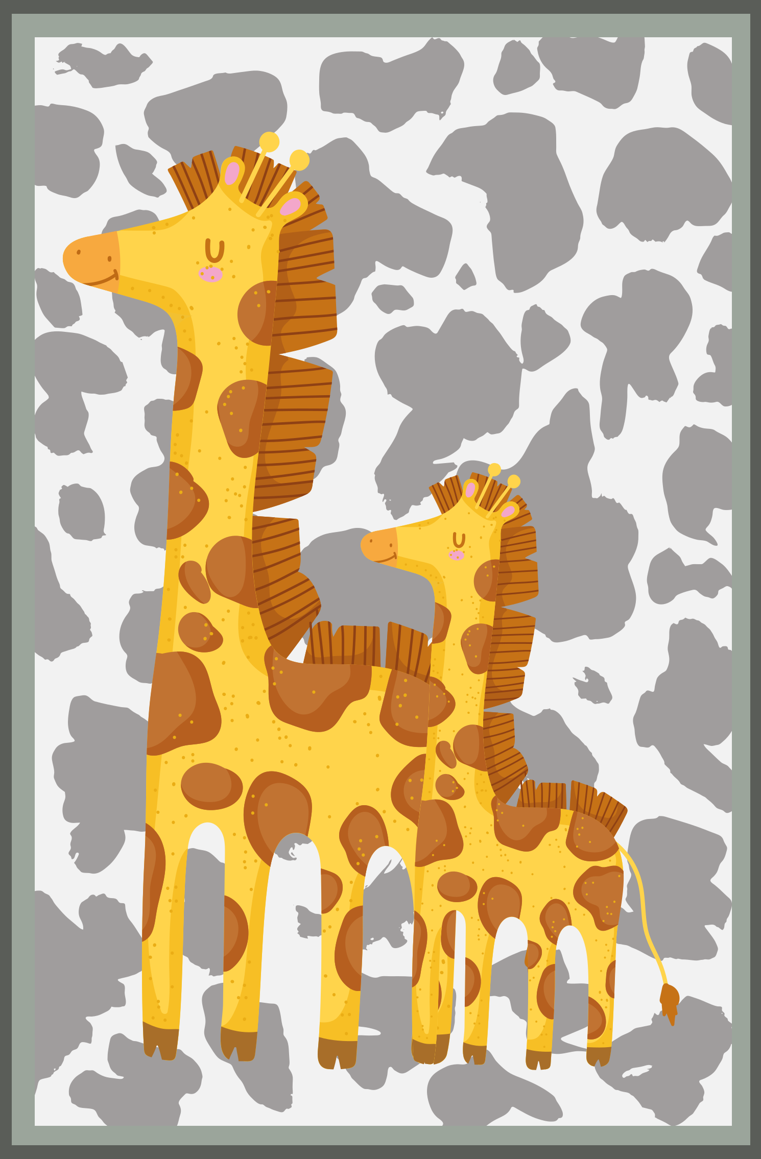 Tapis vinyle pour enfants motif famille girafe - TenStickers