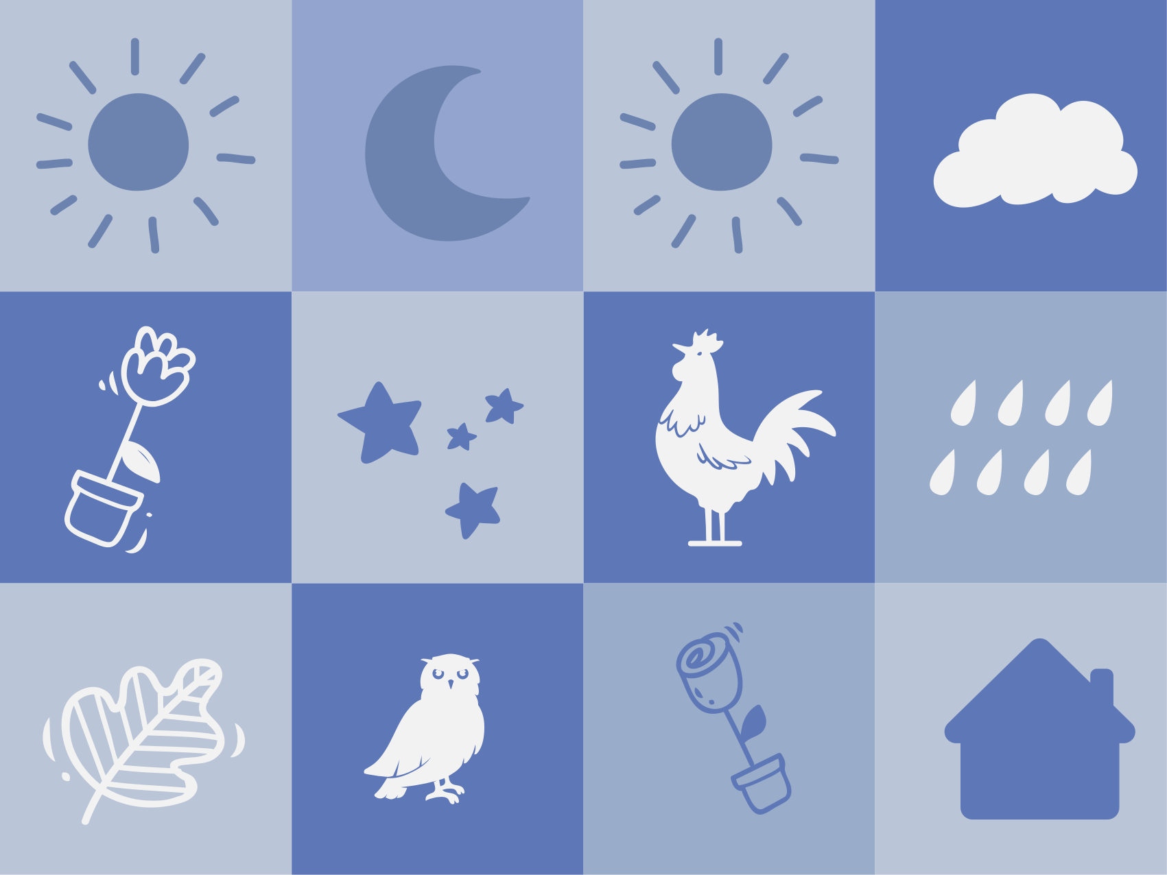 Tapis vinyle chambre bebe Tuiles bleues de temps et de plantes - TenStickers